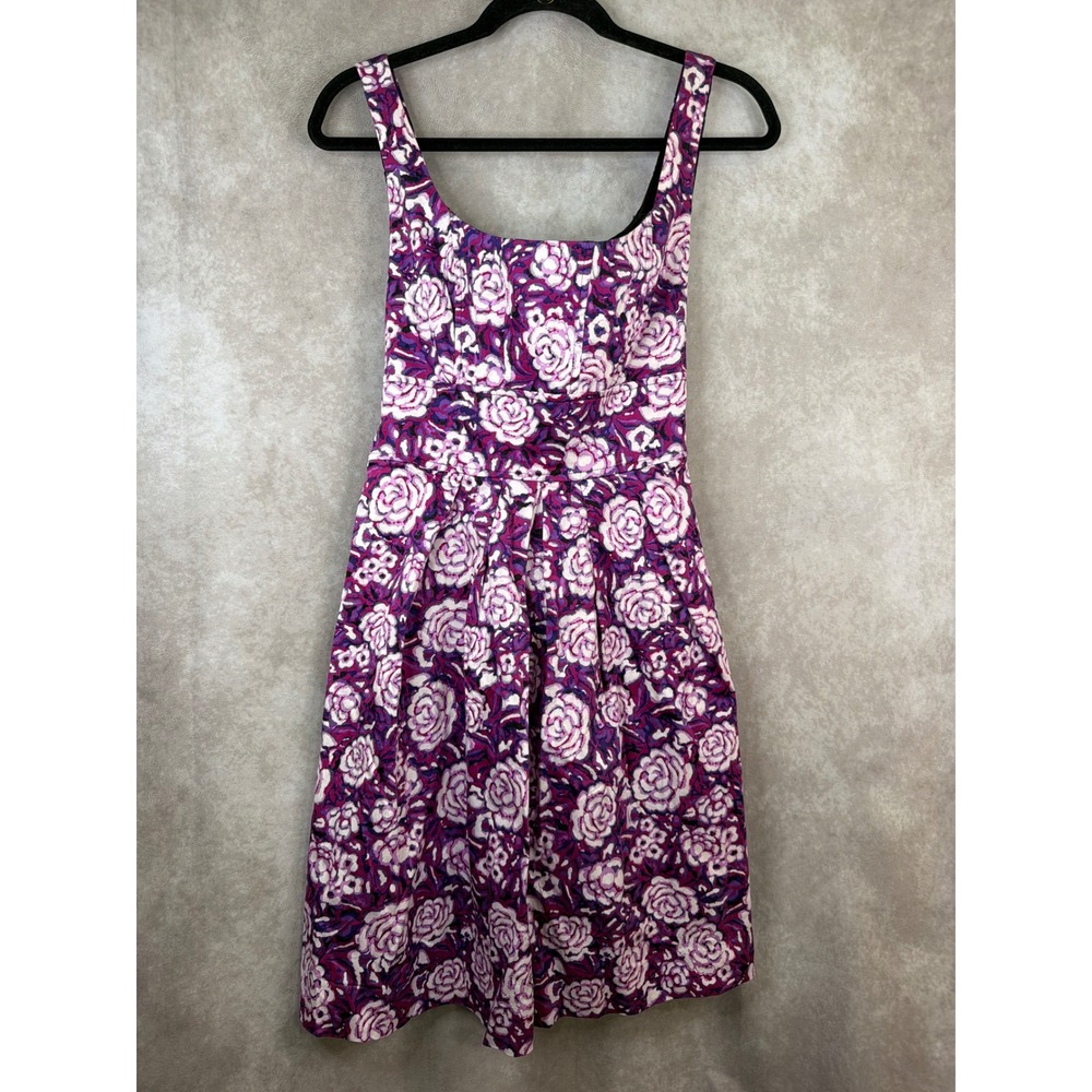Corey P. Floral Rose Fit & Flare Dress Women Size 8 Purple Pink Sleeveless